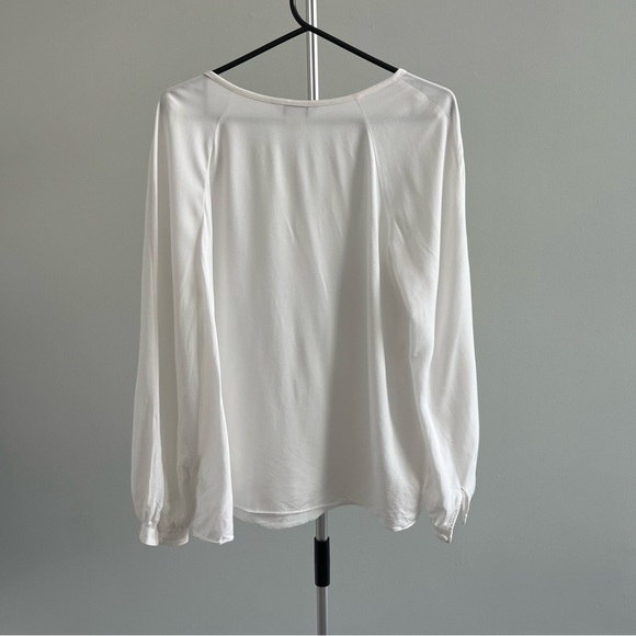 Club Monaco White Tie Neck Swing Blouse - Picture 4 of 6